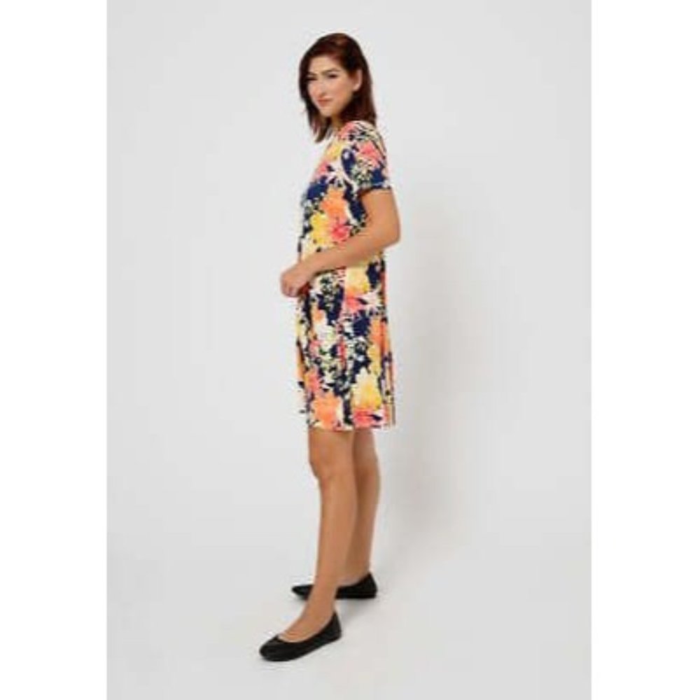 LEOTA Serenity Floral Print Dress in Ginko Maritime Blue - NWT - Picture 2 of 4